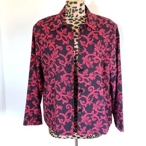 BRIGGS NEW YORK Red and Black Patterned Jacket